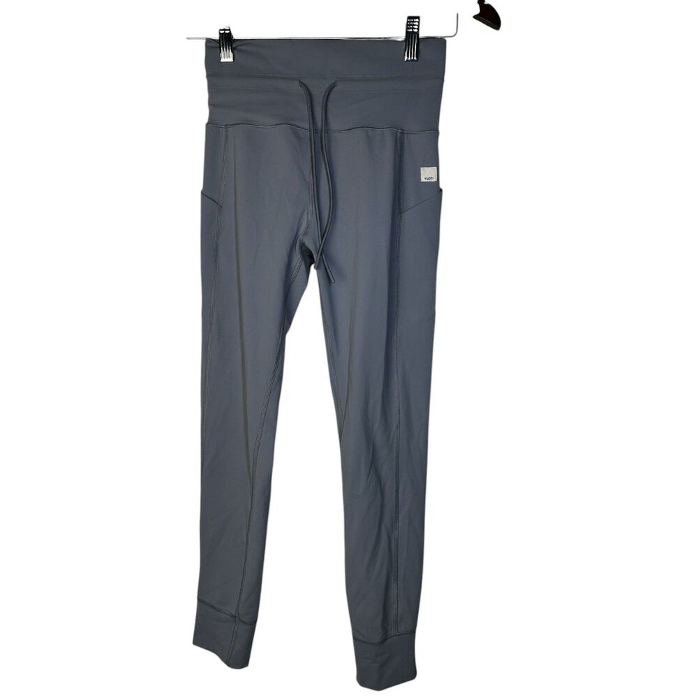 Vuori Double Pocket Leggings Women's Small S VW490 Gray Blue High Rise 7/8 24"